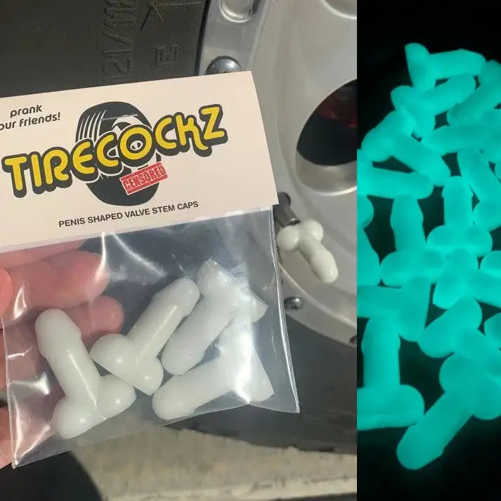 TireCockz Prank Weenie Shaped Valve Stem Caps - Gag Gift