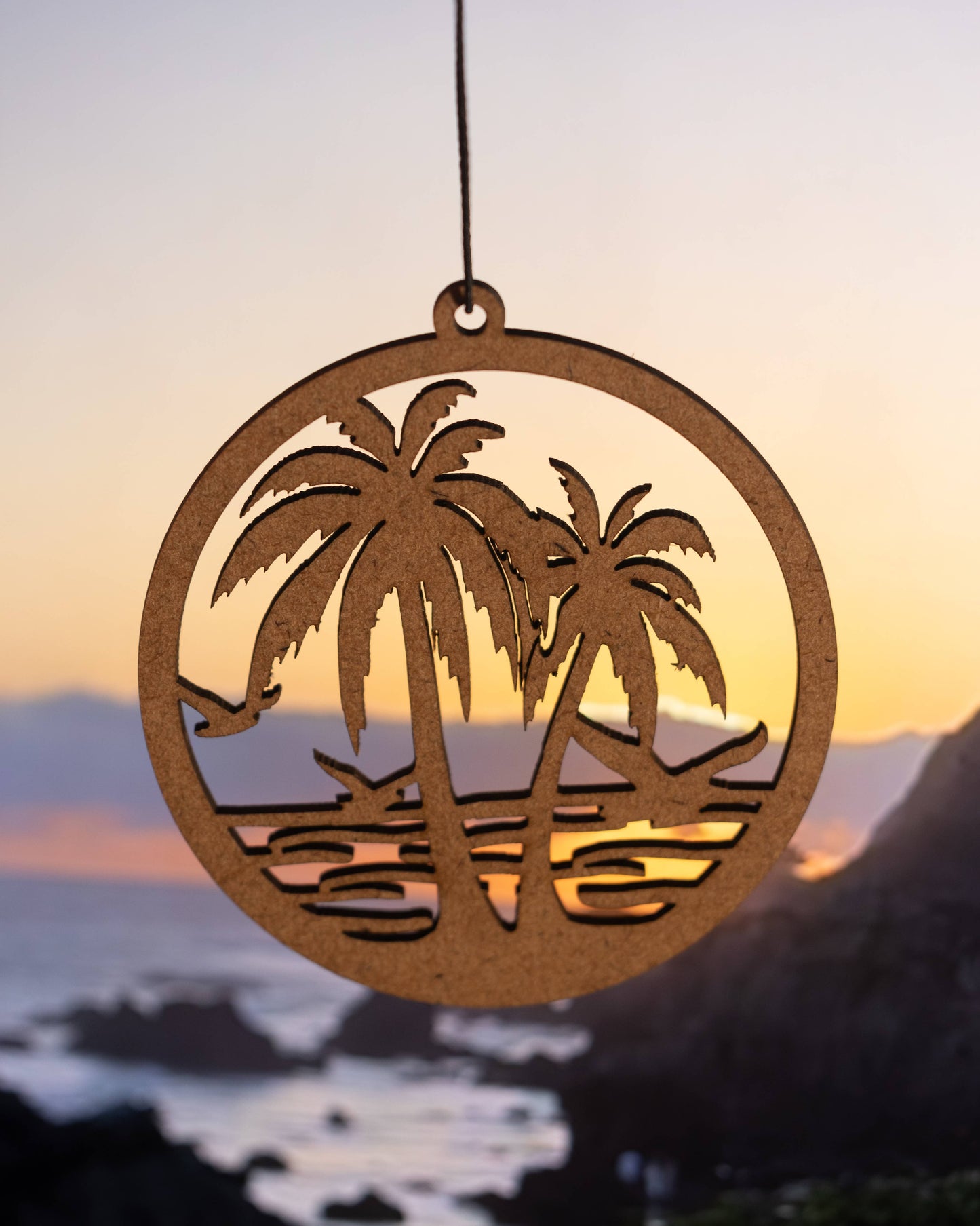 Beach Palm Trees Wooden Air Freshener