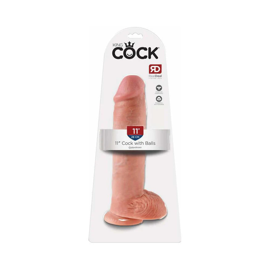 King Cock 11-Inch Cock With Balls - Flesh