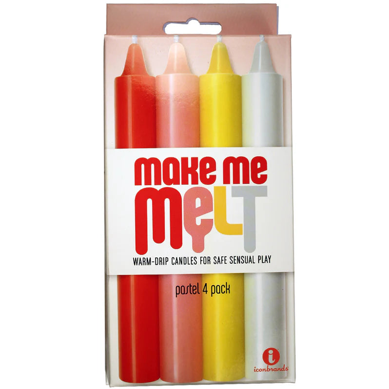 The 9's Make Me Melt Sensual Warm-Drip Candles 4 Pack - Pastel