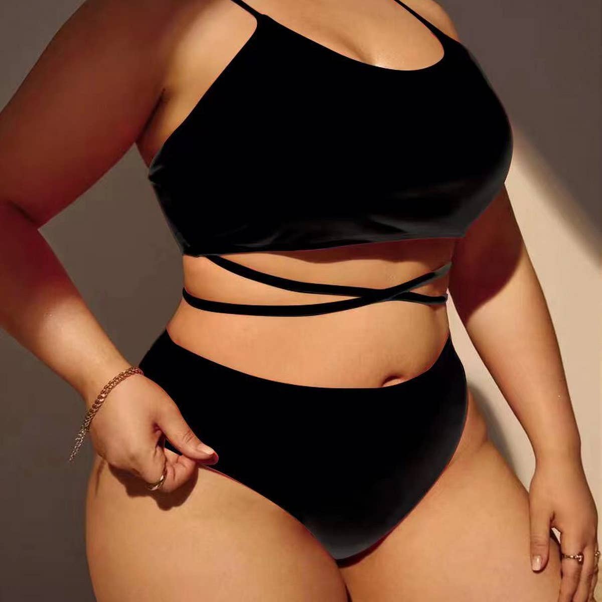 Sexy Plus Size Bikini 3/Set - High Waist Swimsuit_CWMW0213