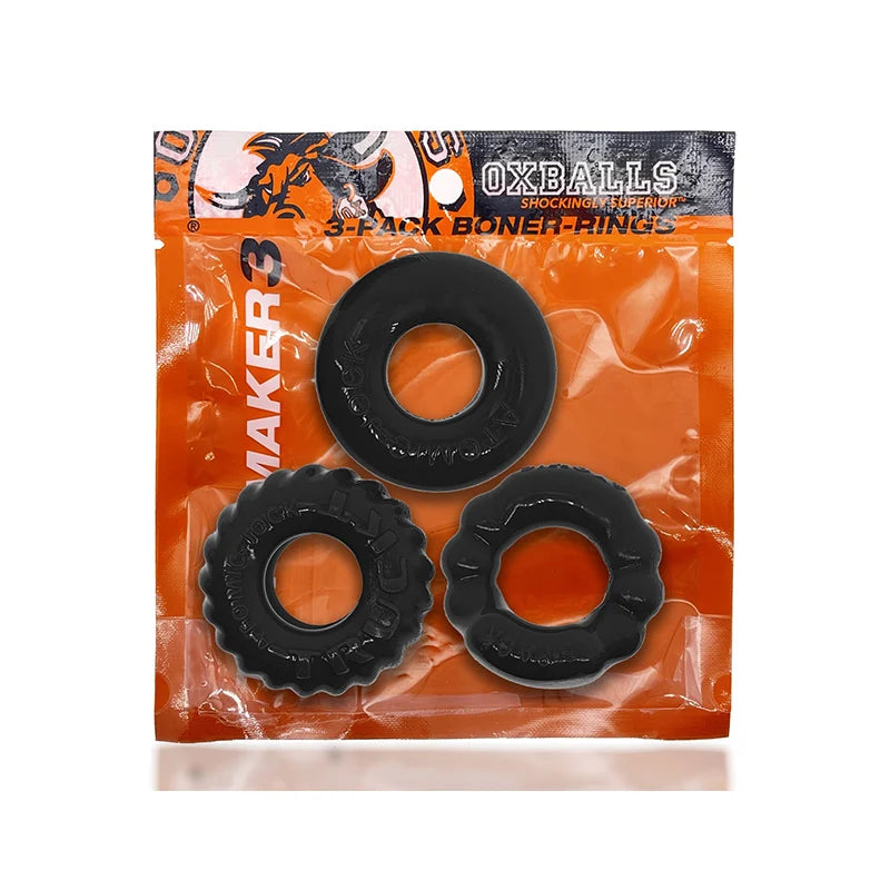 Bonemaker 3-Pack Boner Rings - Black