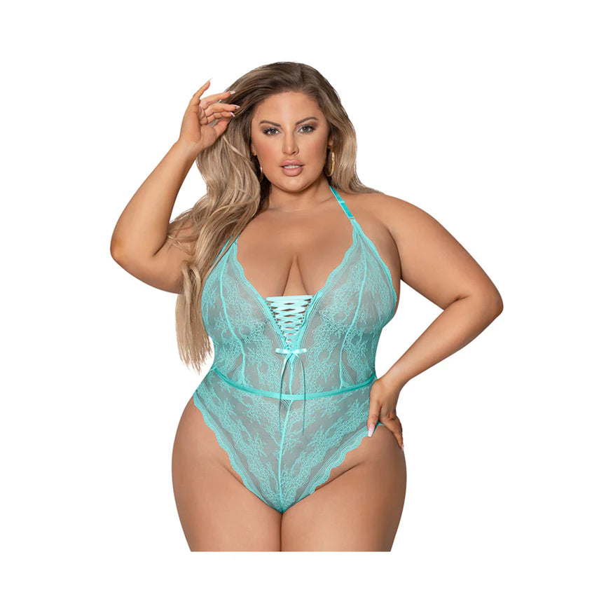 Magic Silk Seabreeze Teddy With Snap Crotch Turquoise