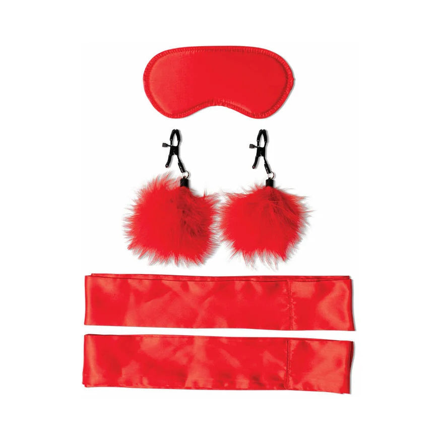 Sportsheets Sex & Mischief Amor 5-Piece Bondage Beginner Kit Red