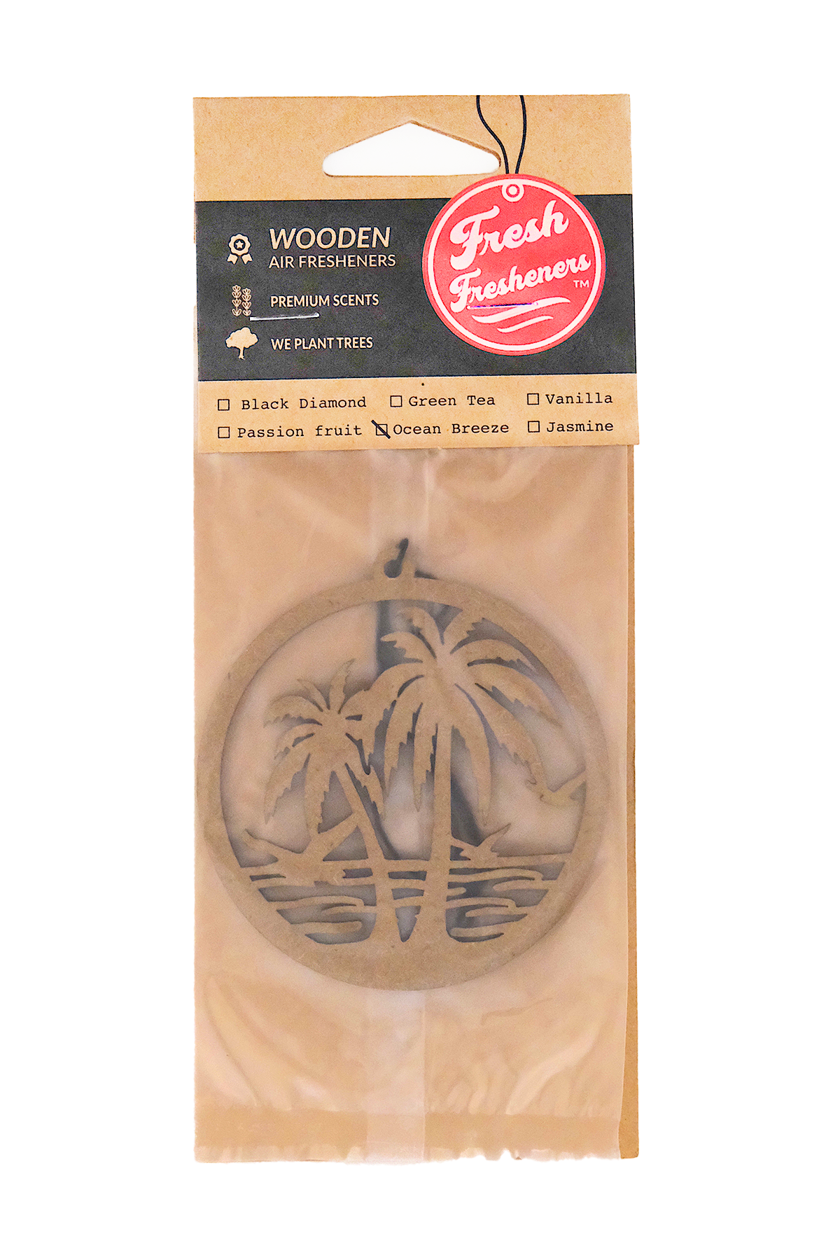 Beach Palm Trees Wooden Air Freshener