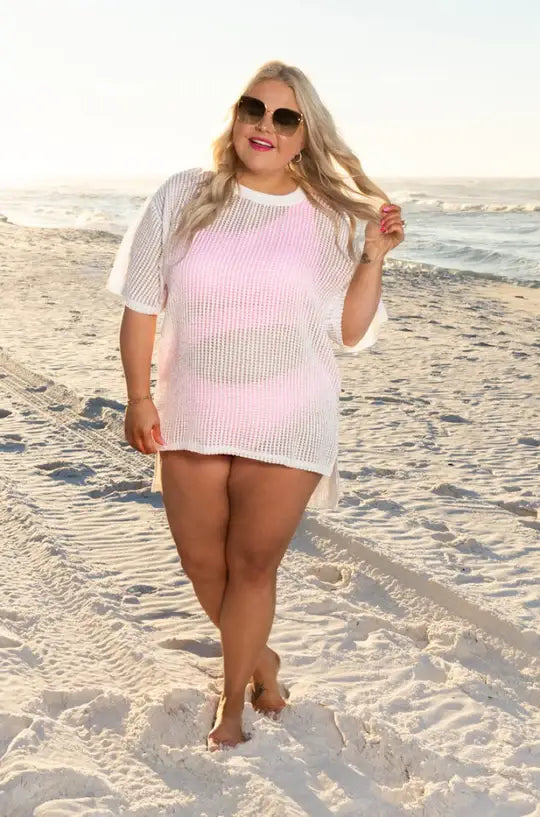 Summer Groove White Net Coverup