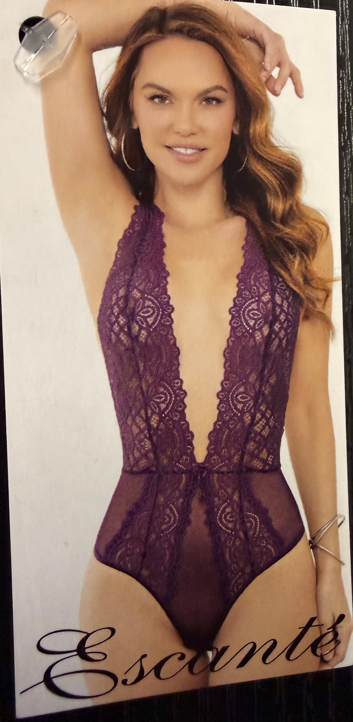 Escante Plum Lace Teddy