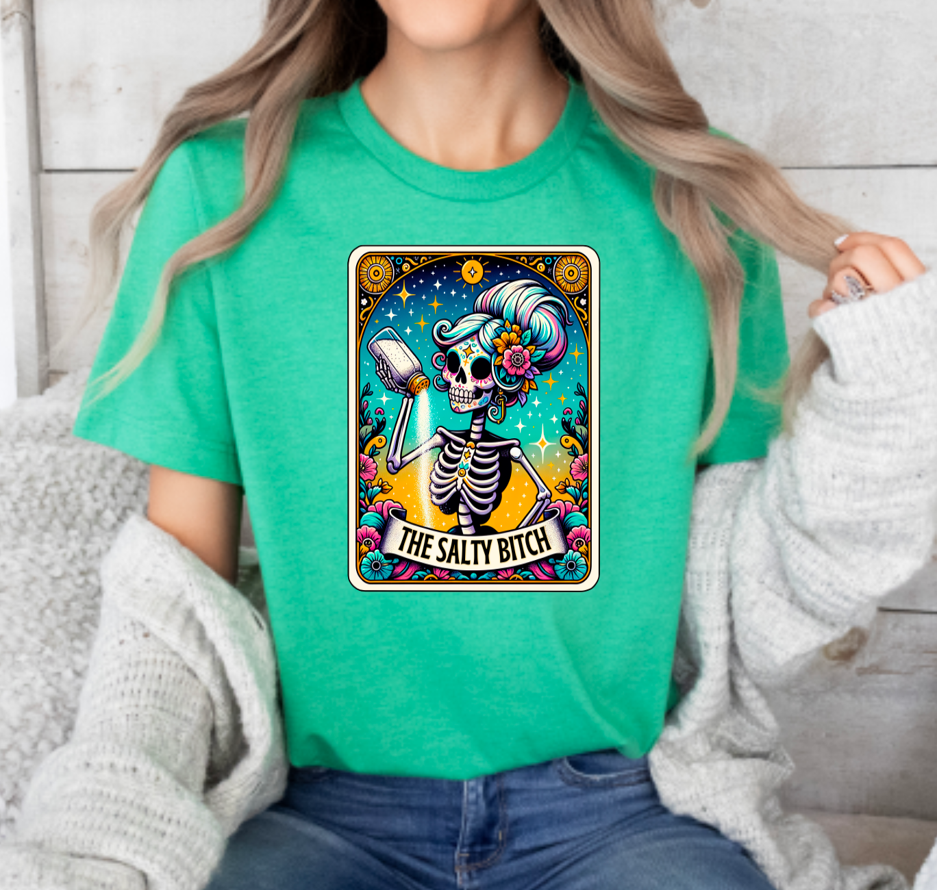 Salty Bitch Tarot Card Tee - Funny Sarcastic Witchy