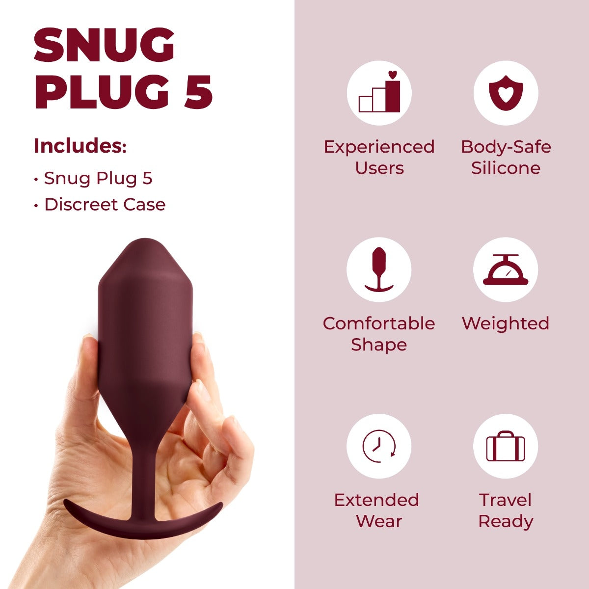 b-Vibe Snug Plug 5 Weighted Silicone Anal Plug