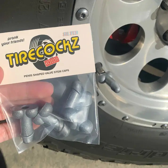 TireCockz Prank Weenie Shaped Valve Stem Caps - Gag Gift