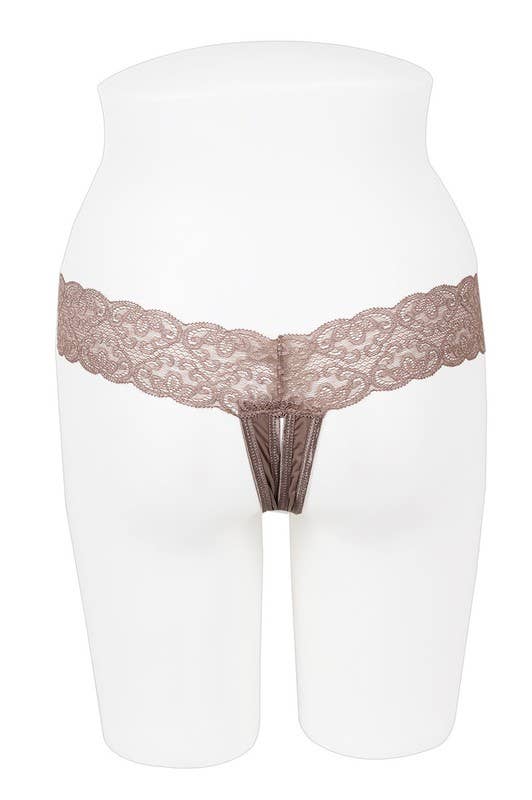 Lace Band Crotchless Thong