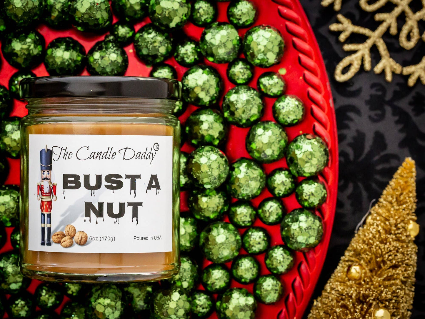 Bust A Nut Holiday Candle - Funny Christmas Candle Gift