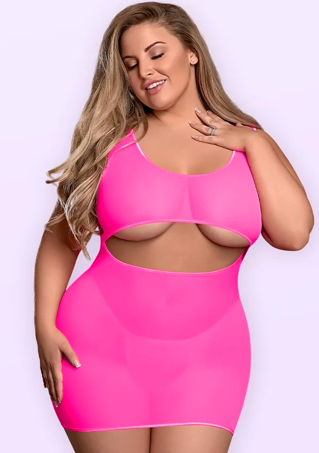 Sheer Mesh Underboob Dress & Crotchless G-String
