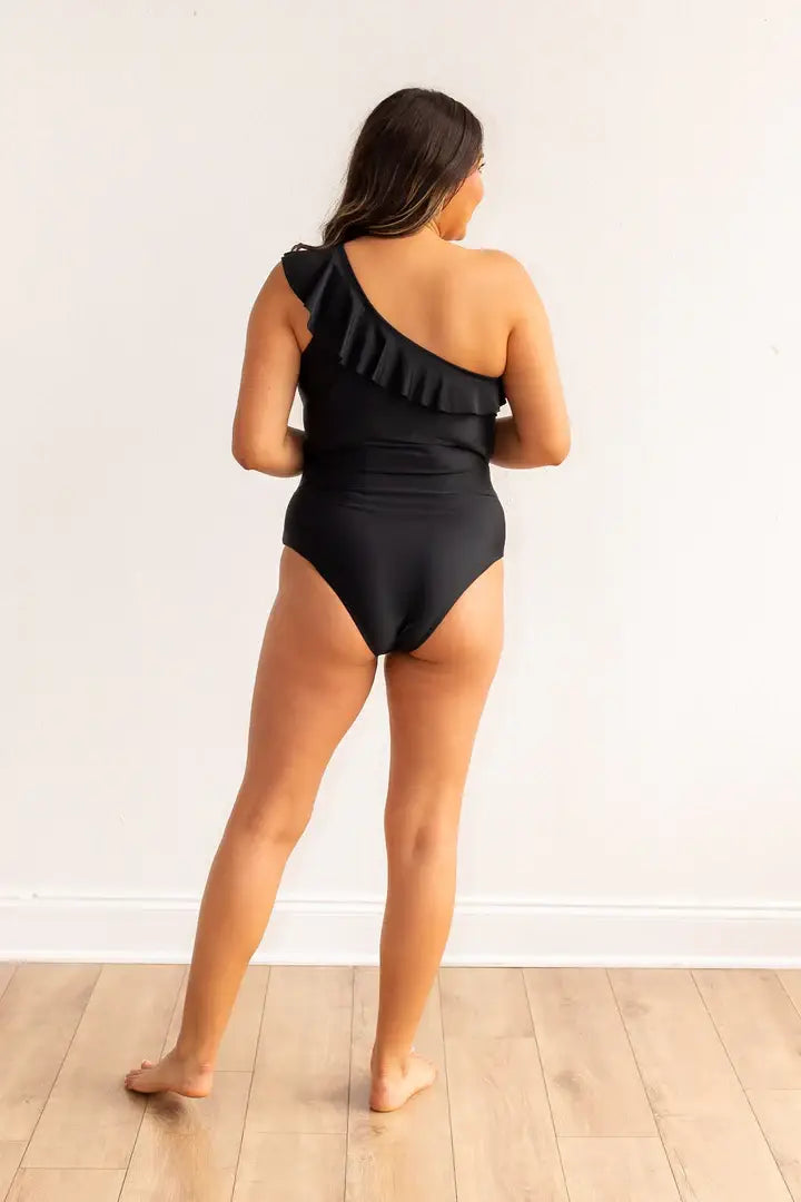 The Sophia  One Shoulder One Piece with Ruffle