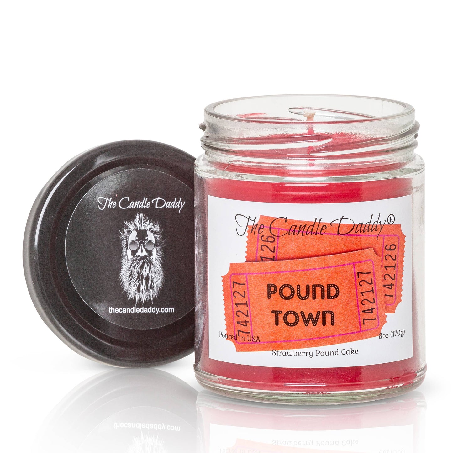 POUND TOWN - STRAWBERRY POUND CAKE SCENTED - 6 OZ JAR CANDLE