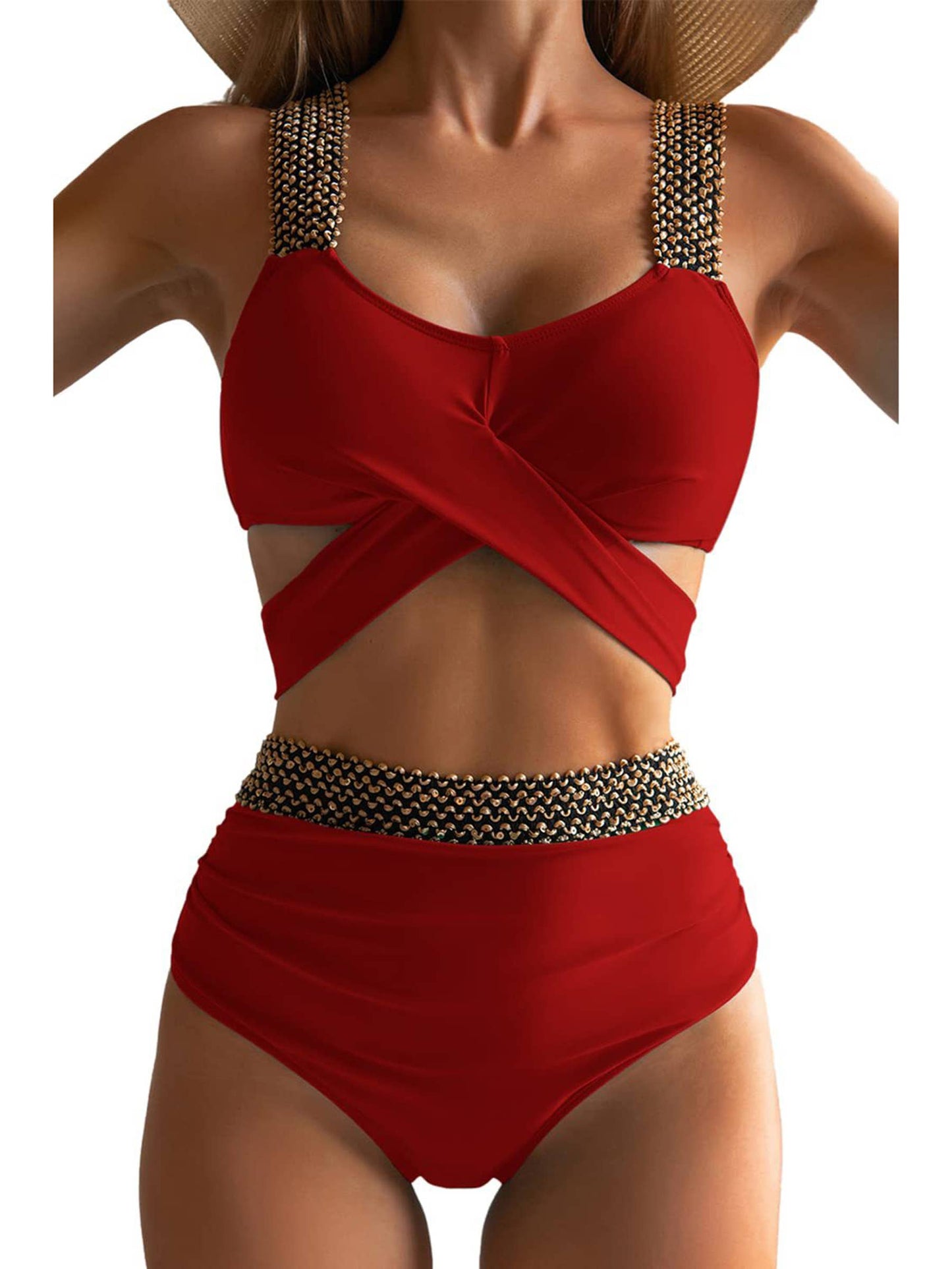 Bikini Split Body Women's Sexy Cross Over Backless Swimsuit
