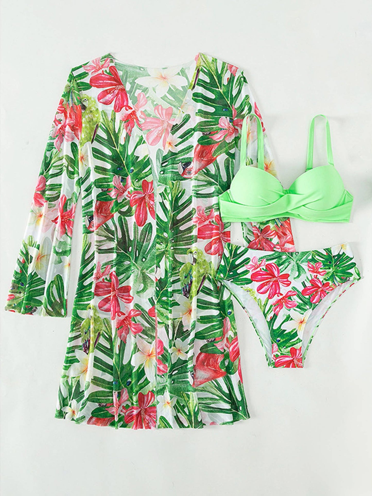 Sexy Swimsuit Cover Up Three Piece Set