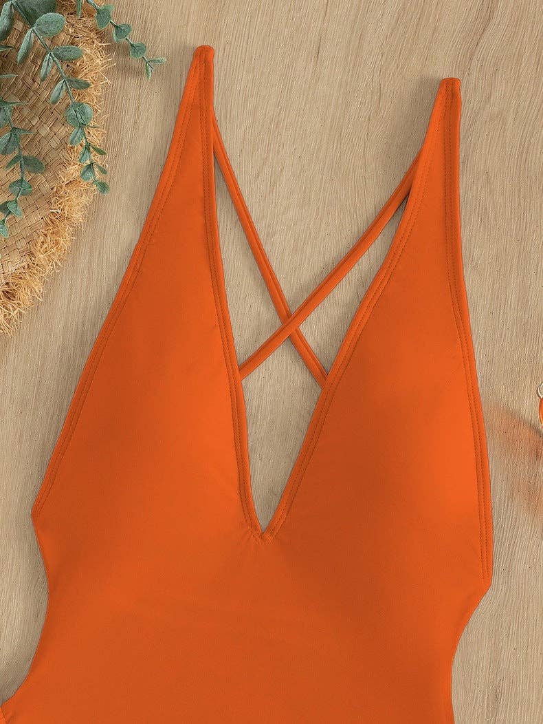 Ladies Solid Color Halter Neck Bikini Set RFD2109