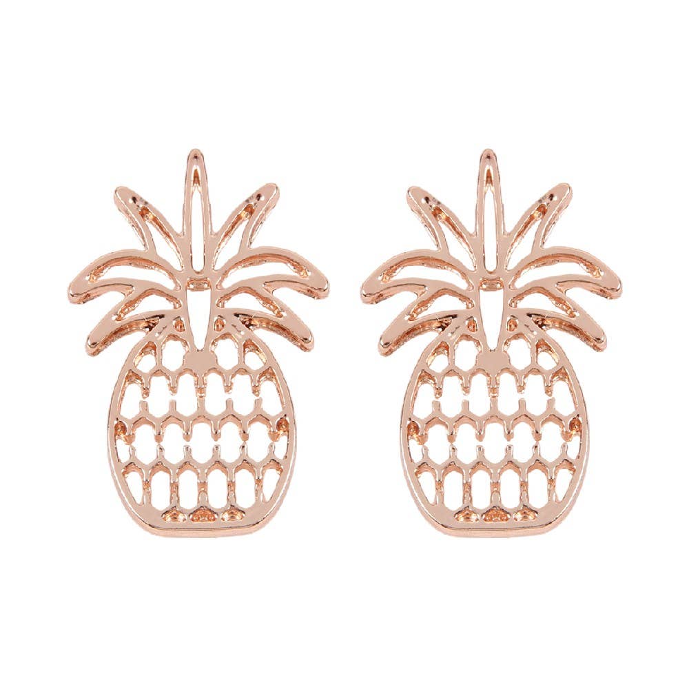 PINEAPPLE OPEN CAST POST EARRINGS