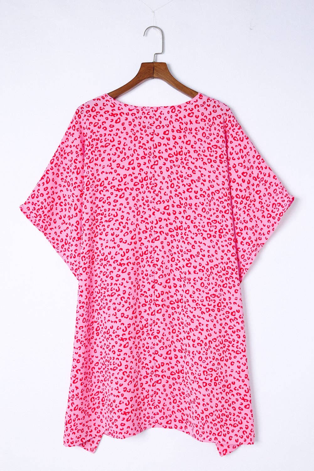 Relaxed Tie Neck Leopard Dress Swimsuit Coverup