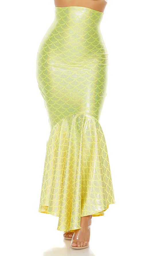 Hologram Mermaid Skirt with Wide Band