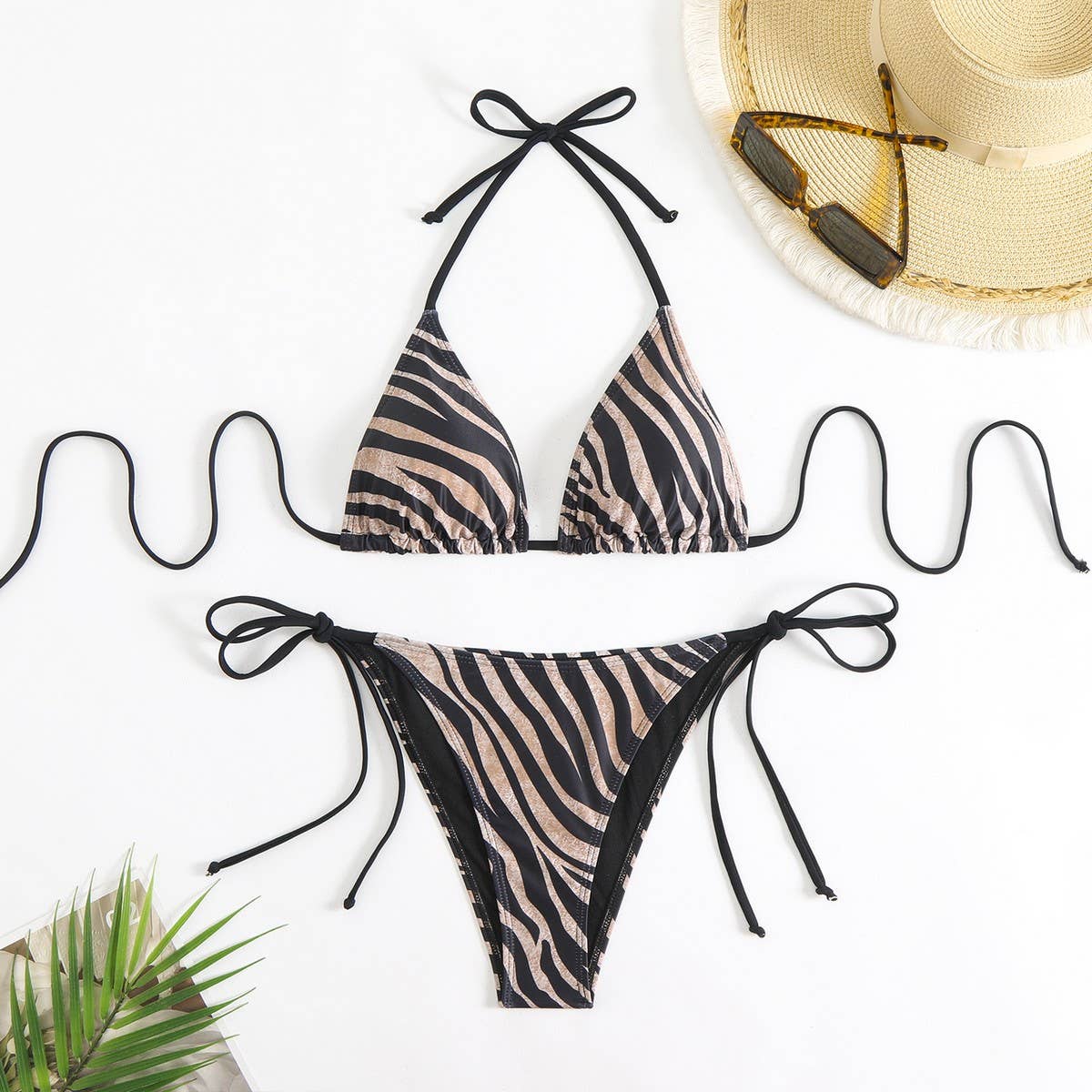 Wild Instinct Zebra String Bikini Set