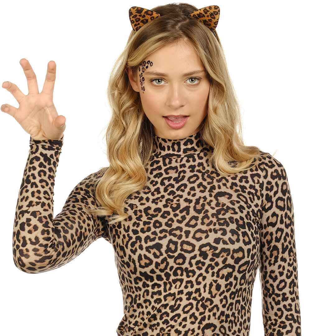 Cheetah Ears Headband with Tattoos - Headband with Tattoo