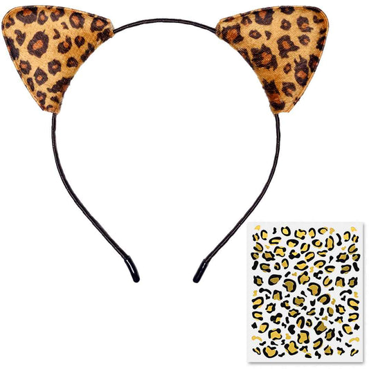 Cheetah Ears Headband with Tattoos - Headband with Tattoo