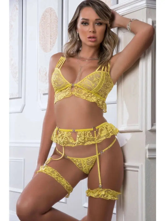 G World 4pc Oh So Sweet Sexy Top and Garter Lingerie Set