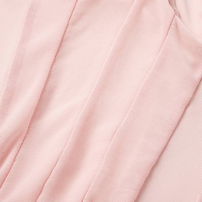 Underwired strappy mesh see through corset bodysuit