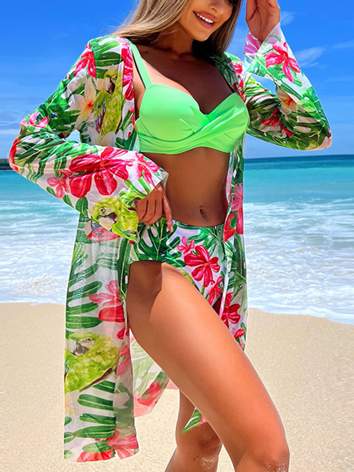 Sexy Swimsuit Cover Up Three Piece Set