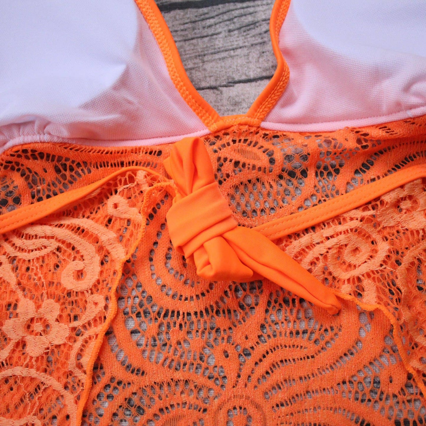 Plus Size Ladies Mesh Pattern Tankini Swimsuit