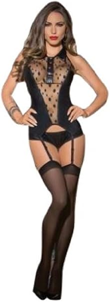 Sheer Polka Dot Garter Teddy