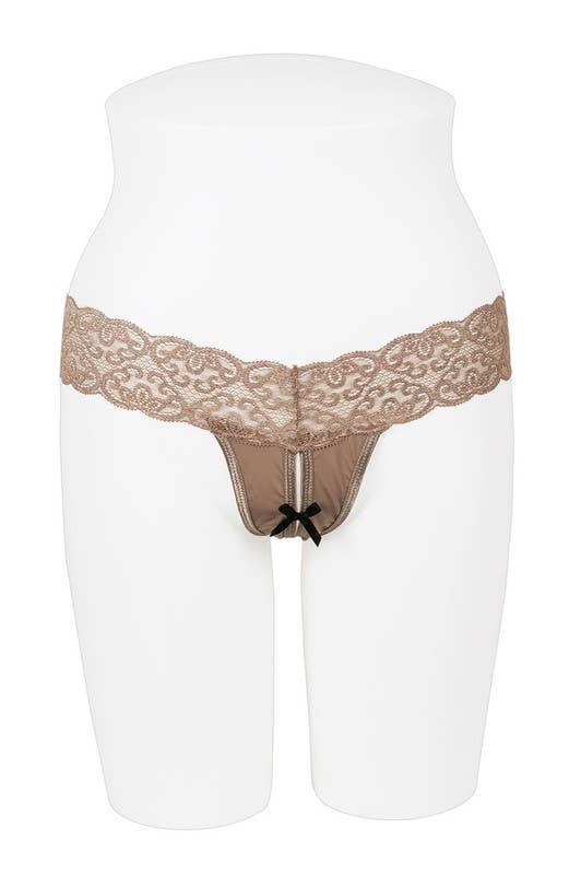 Lace Band Crotchless Thong