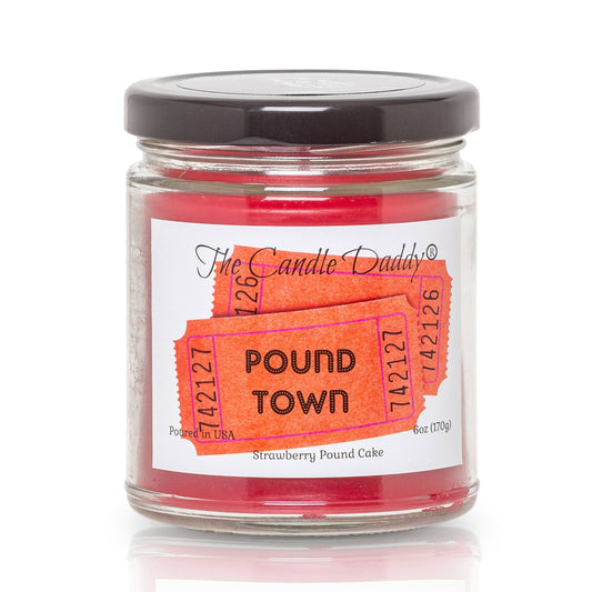 POUND TOWN - STRAWBERRY POUND CAKE SCENTED - 6 OZ JAR CANDLE