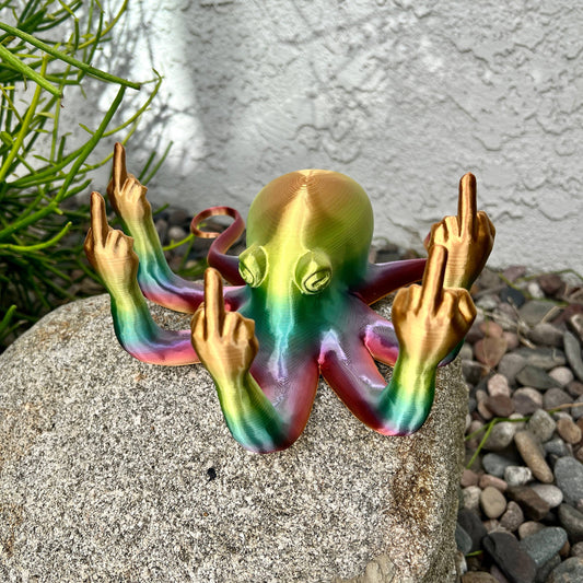 Angry Octopus Fucktopus  Middle Finger Dickasaurus Rex