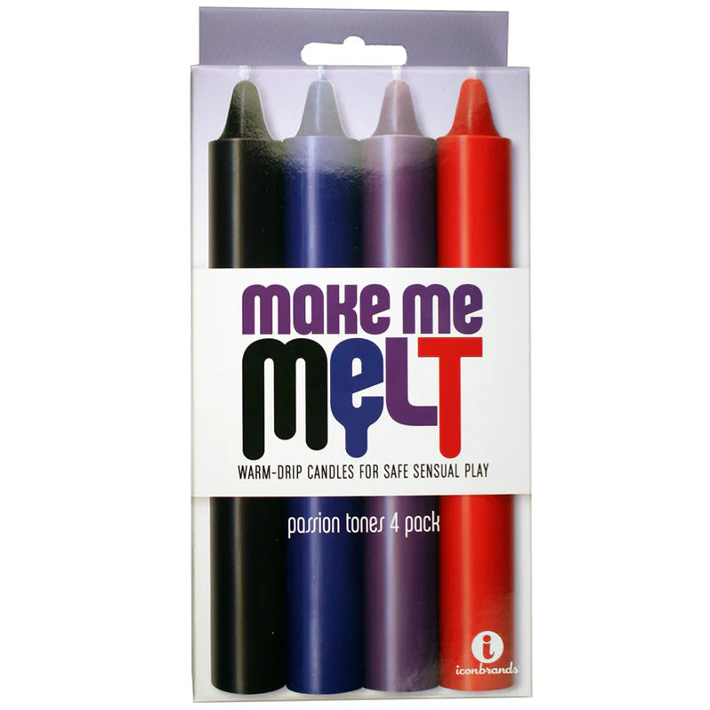 The 9's Make Me Melt Sensual Warm-Drip Candles 4 Pack - Pastel
