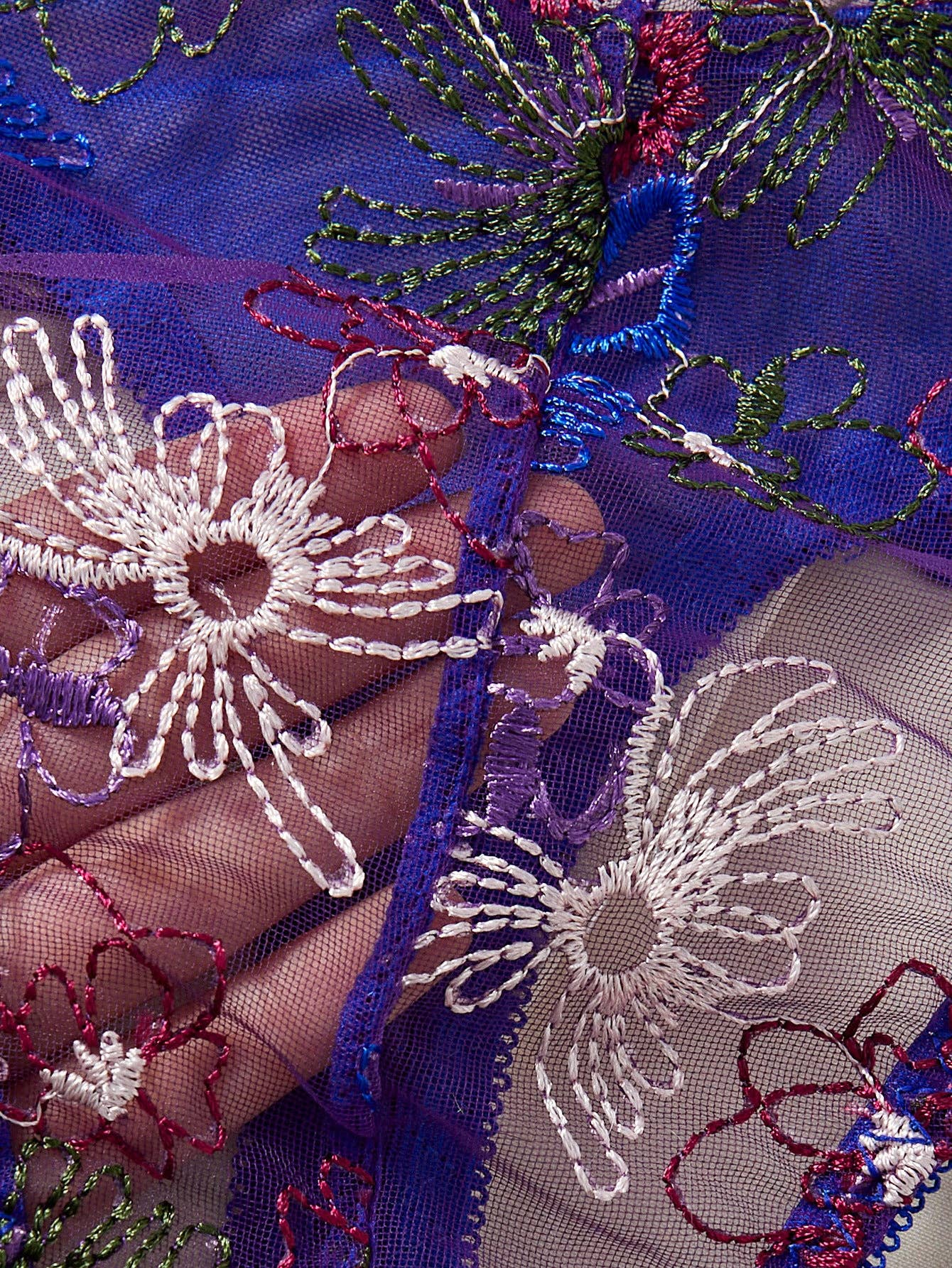 Ladies Rose Embroidery See Through Lingerie Teddy SKLG4038