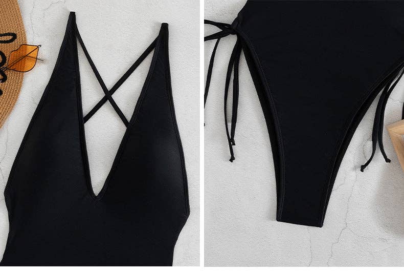 Ladies Solid Color Halter Neck Bikini Set RFD2109