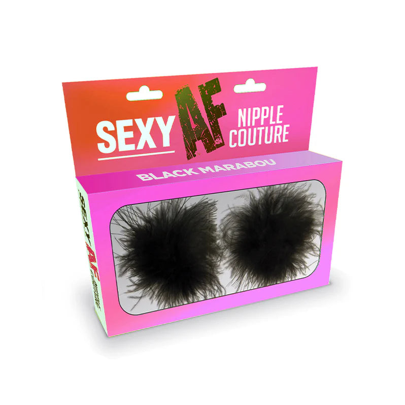 Sexy Af Nipple Couture White Marabou