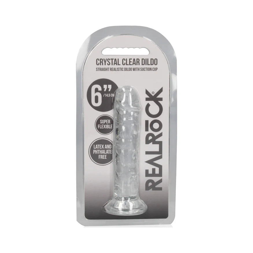 RealRock Crystal Clear Straight 6 in. Dildo