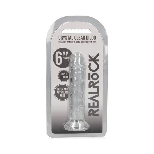 RealRock Crystal Clear Straight 6 in. Dildo
