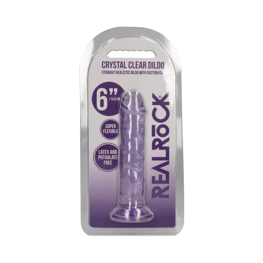 RealRock Crystal Clear Straight 6 in. Dildo