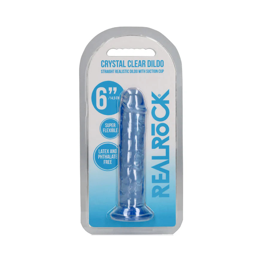 RealRock Crystal Clear Straight 6 in. Dildo