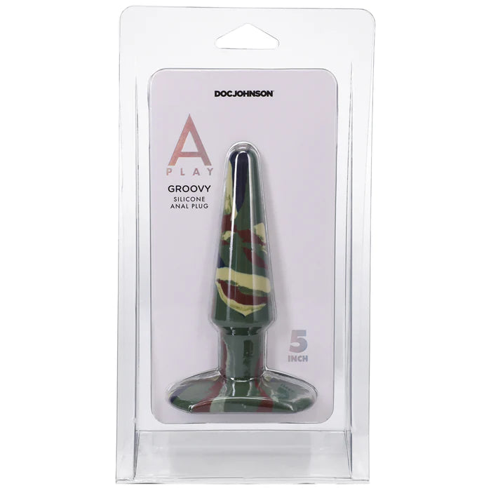 A-Play Groovy Silicone Anal Plug 5 Inch - Camouflage