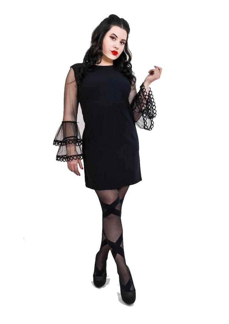Kixies Jackie Ballet Style Thigh Highs - Black