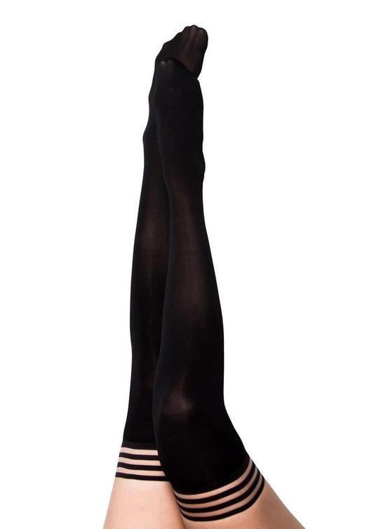 Kixies Danielle Opaque Thigh High Tights - Black