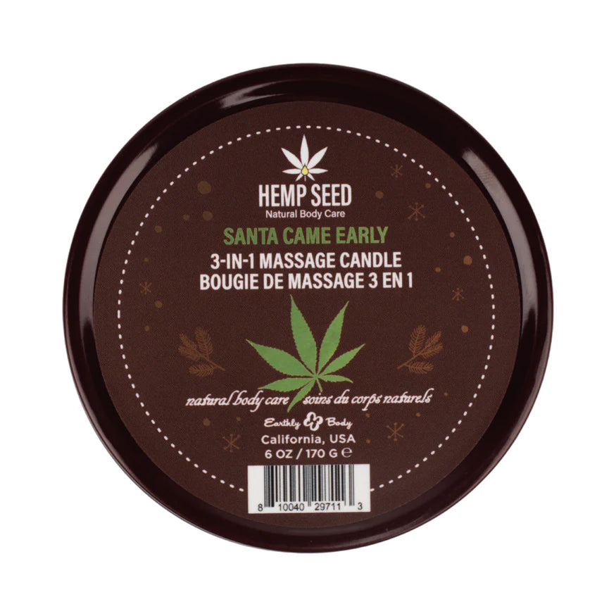 Earthly Body Hemp Seed Holiday 3-in-1 Massage Candle- HOLIDAY