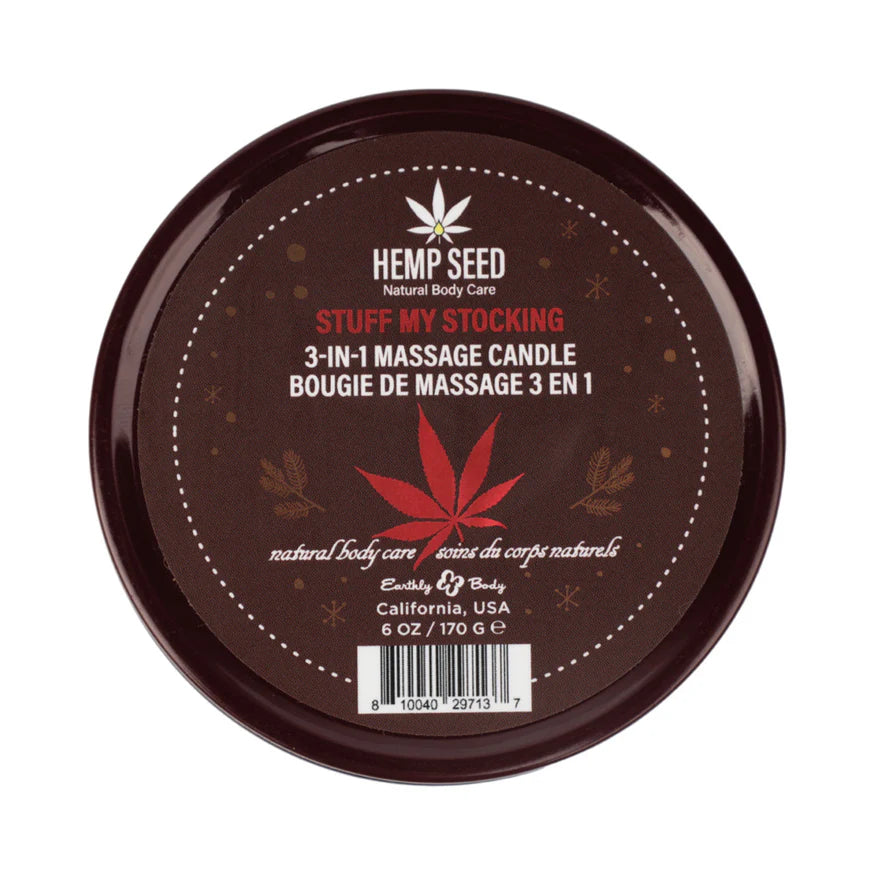 Earthly Body Hemp Seed Holiday 3-in-1 Massage Candle- HOLIDAY