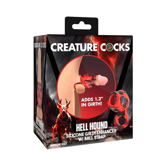 Creature Cocks Hell Hound Silicone Girth Enhancer with Ball Strap L